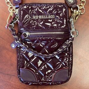NWOT - MZ Wallace Mini Crosby Port Wine Lacquer Quilted Crossbody